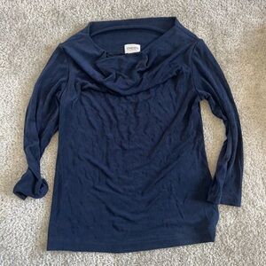 NWT Chico's Travelers Trenton 3/4 sleeve top blouse Women's 0 Small Navy blue